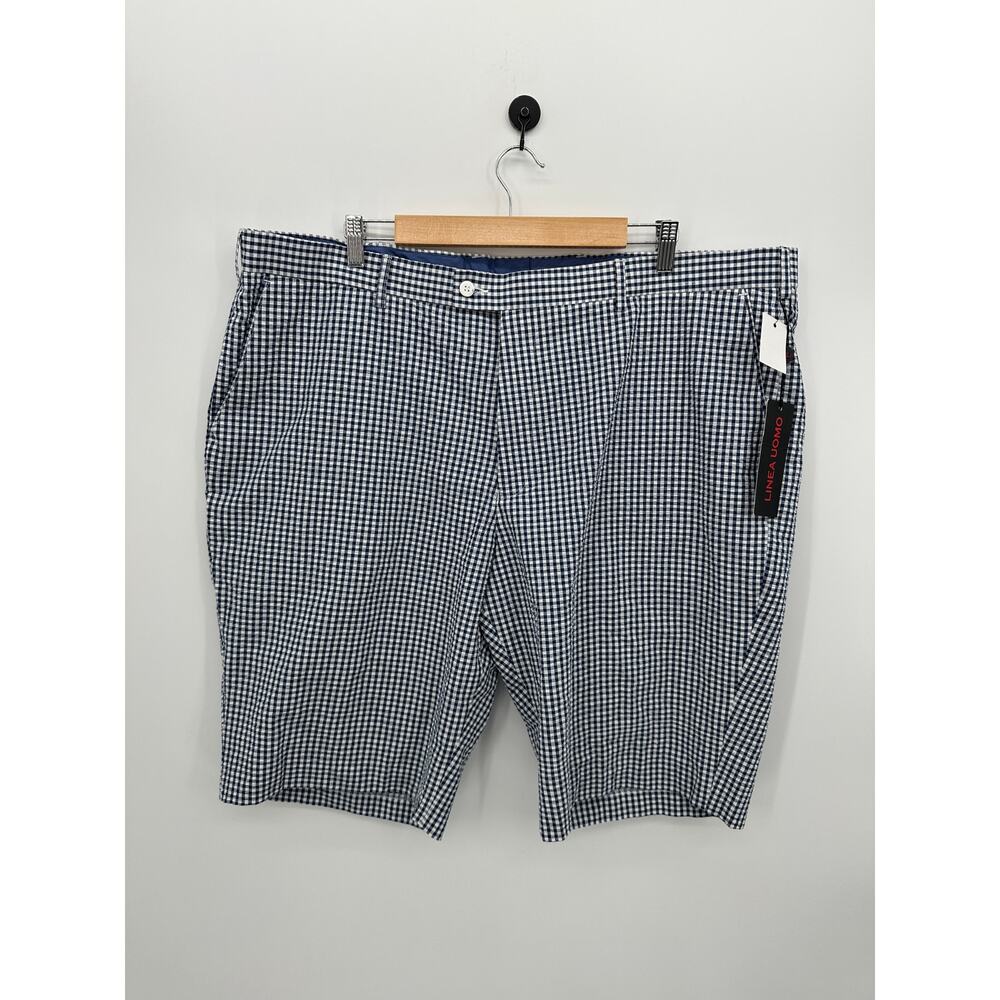 Linea Uomo Mens Blue Gingham Shorts Sz 44 Picnic Preppy Quiet Luxury Spring NWT